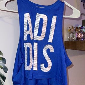 Adidas blue crop tank